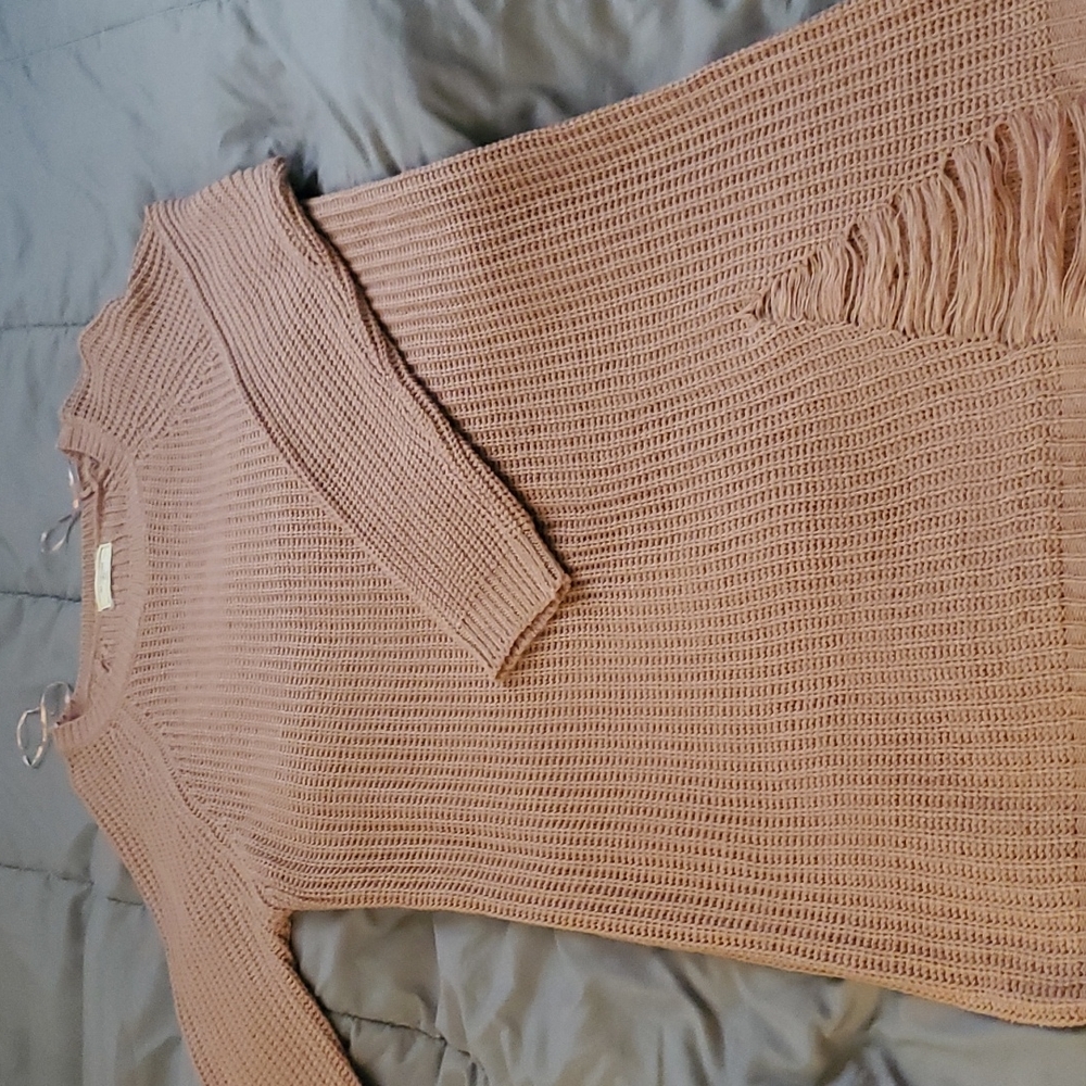Blush Distressed Sweater Dress